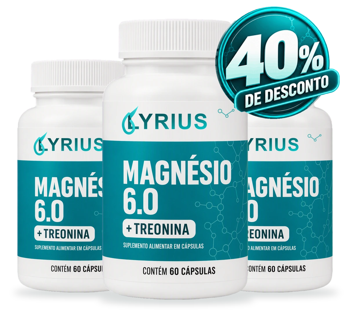 3 frascos de Magnésio 6.0